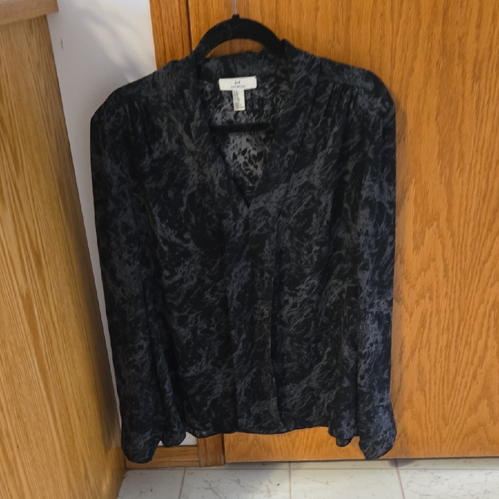 Halston Heritage Black and Gray Blouse